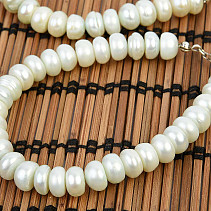 Bílé perly náramek buttonky Ag zapínání