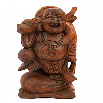 Buddha happy jumbo dřevo tmavší (Indonésie) 25cm