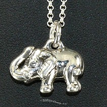 Ag silver elephant pendant small typ047