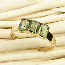 Vltavín prsten standart brus 14K zlato Au 585/1000 3,08g (vel.58)