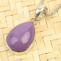 Phosphosiderite pendant in the shape of a drop of Ag 925/1000