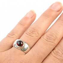 Granát prsten hladký Ag 925/1000