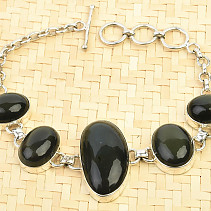 Obsidian bracelet Ag 925/1000 27,9g