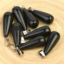 Obsidian black pendant drop jewelry handle