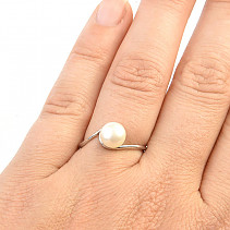 Prsten s perlou stříbro Ag 925/1000