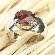 Garnet ring cut Ag 925/1000 size 54 6.6g