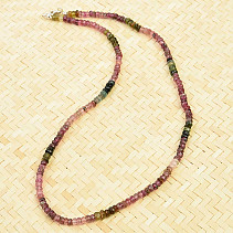 Cut necklace tourmaline multicolor Ag clasp