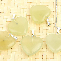 Heart pendant jadeite Ag handle