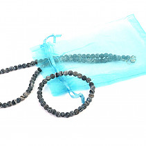 Agate blue crash effect jewelry set - bracelet + necklace
