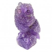 Amethyst carving of an owl 557g