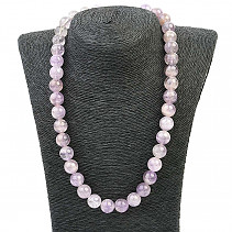 Light amethyst necklace 50cm beads 12mm