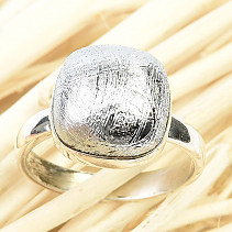 Ring with meteorite muonionalusta Ag 925/1000 9,6g (size 58)