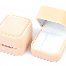 Sametová dárková krabička béžová na náušnice (5 x 4.6cm)