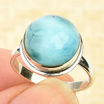 Ring with larimar round Ag 925/1000 (4,2g) size 55