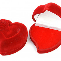 Dárková krabička sametová srdce červené 5.8 x 5.5cm