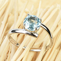 Blue topaz ring silver Ag 925/1000 + Rh