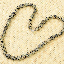 Necklace jasper dalmatian Ag clasp smooth stones (51cm)