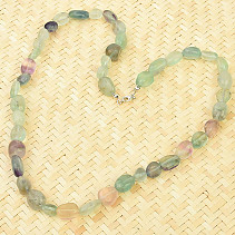 Fluorite necklace Ag fastening with smooth stones