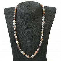 Agate gray necklace Ag clasp 51 - 52cm