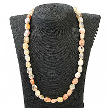 Agate necklace troml Ag clasp