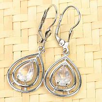 Drop earrings rosettes drop Ag 925/1000 + Rh