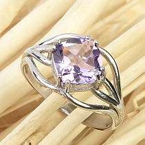 Light amethyst diamond ring Ag 925/1000 + Rh