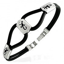 Bracelet rubber and steel Fashion034