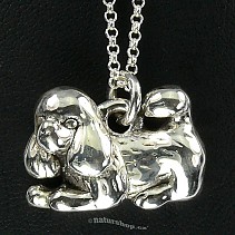 Ag silver pendant dog typ092