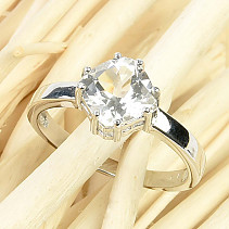 Ring white topaz diamond standard cut Ag 925/1000 + Rh