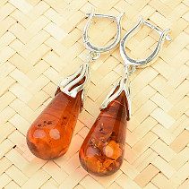 Amber drop earrings Ag 925/1000