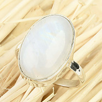 Moonstone ring oval signs Ag 925/1000