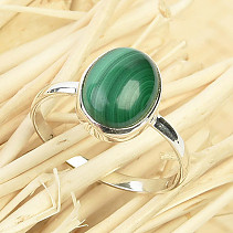 Malachite oval ring Ag 925/1000 silver