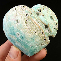 Srdce z modrého aragonitu (Pakistán) 124g