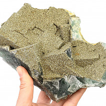 Unikátní fluoritová drúza s pyritem (2484g)