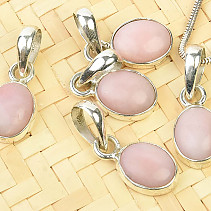 Pink opal pendant oval 11 x 9mm Ag 925/1000