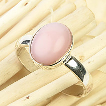 Pink opal oval ring Ag 925/1000