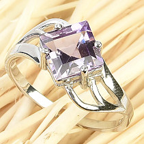 Amethyst diamond ring Ag 925/1000 + Rh