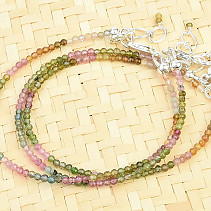 Tourmaline multicolor cut bracelet 2mm Ag clasp