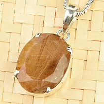 Pendant sagenite in crystal oval cut Ag 925/1000 (5.1g)