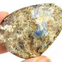 Zelený granát + modrý kalcit hladký kámen (58g)