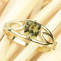 Vltavín gold ring size 53 standard cut Au 585/1000 14K 2.25g