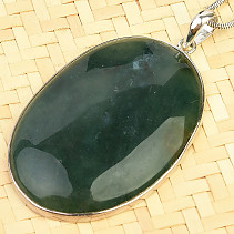 Agate moss pendant large oval Ag 925/1000 17.3g