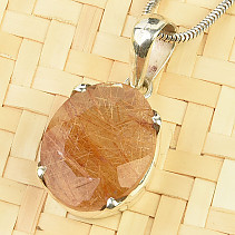 Pendant sagenite in crystal oval cut Ag 925/1000 (3.9g)