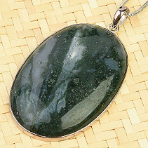 Agate moss pendant large oval Ag 925/1000 20.1g