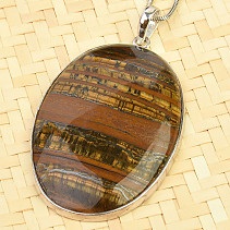 Tiger iron oval pendant large Ag 925/1000 17.6g