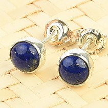 Lapis lazuli round silver earrings Ag 925/1000