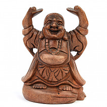 Šťastný Buddha dřevěná soška 21,5cm