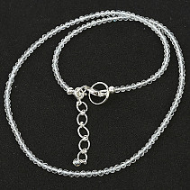 Necklace white topaz Ag 925/1000 cut balls 3mm
