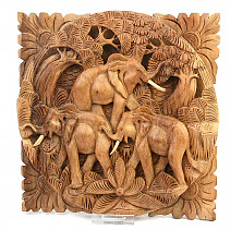 Elephants large relief plate (28.5cm)