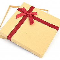 Beige gift box with ribbon 14 x 14cm